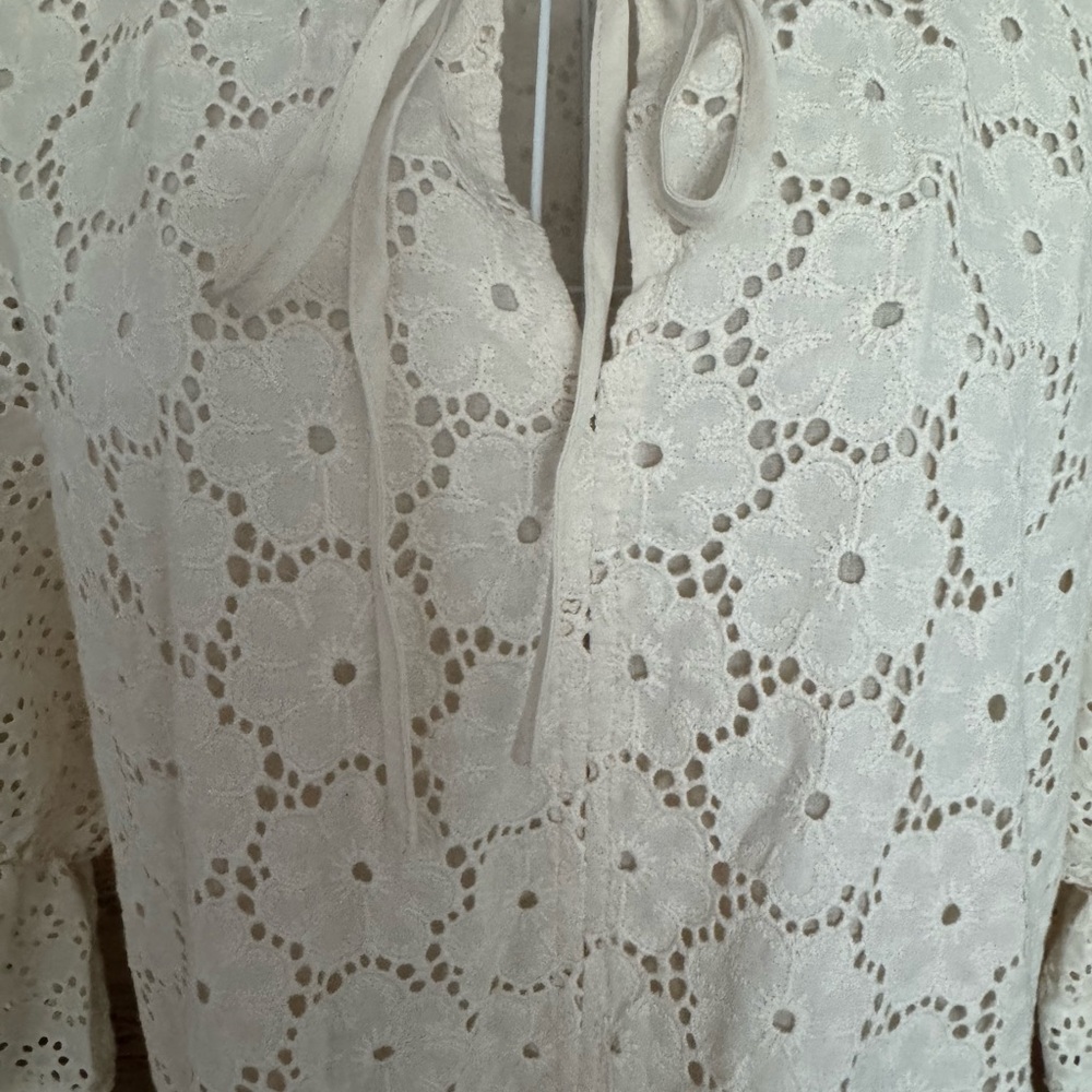 Little Lies x Anthropologie Broderie Eyelet Midi Dress Sz L - Picture 9 of 14